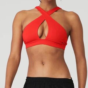 Alo yoga red hot airbrush destination bra size xs